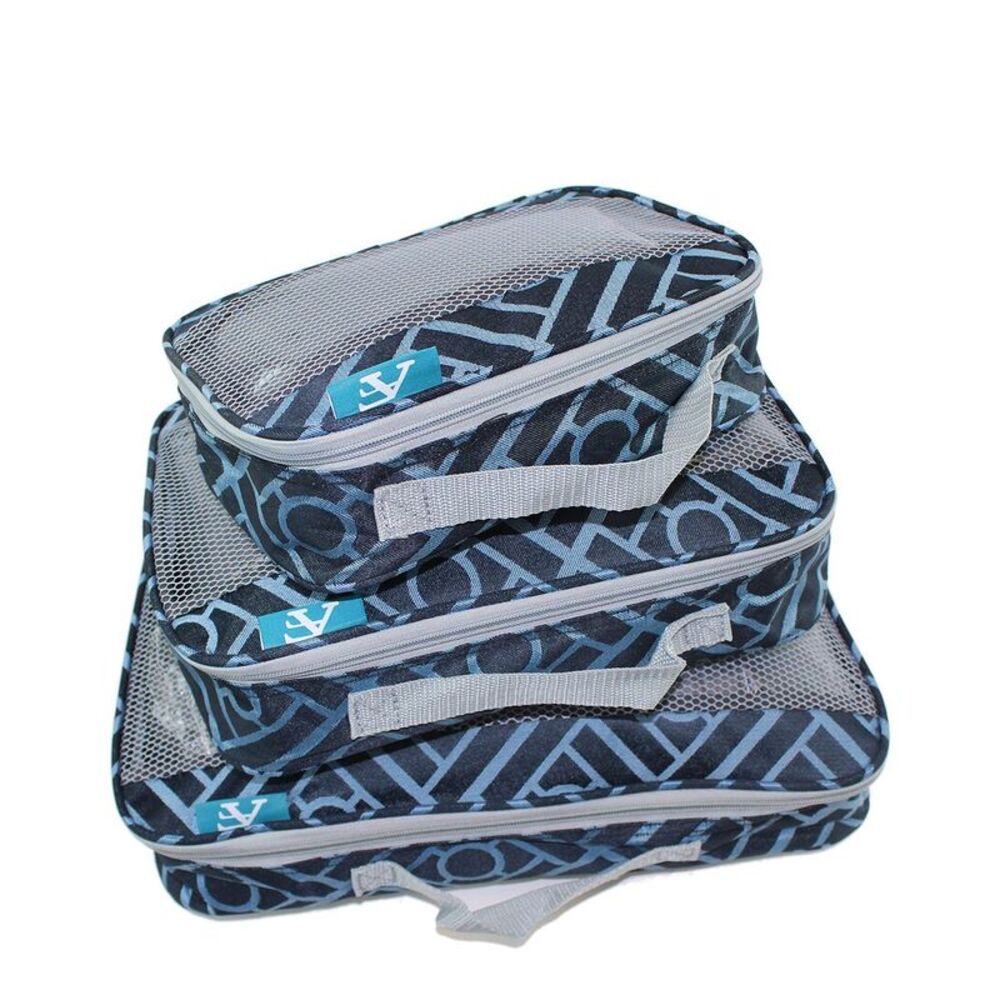 American Flyer Astor Collection 3Pc Packing Cubes Set, Blue